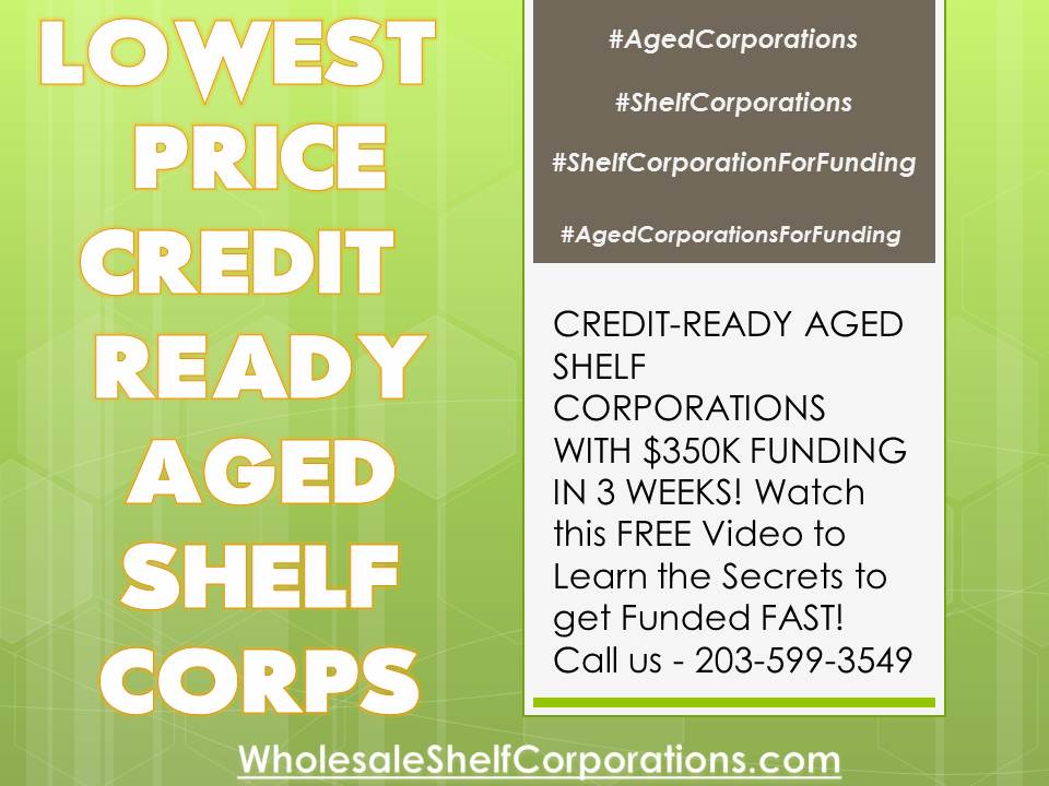 LOWEST-PRICE CREDIT-READY AGED SHELF CORPS - WholesaleShelfCorporations.com